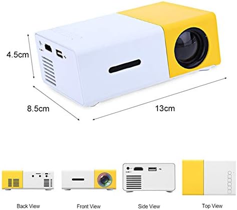 Taşınabilir Projektör, Mini Film Projektörü Hd 1080p Mikro Mini Projektör Hdmı USB Ses 3.5 mm Tf Kart Yuvası Ev Video ve Ofis