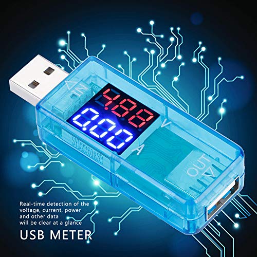 Güç Bankası için Elektronik Ürünler için Voltmetre Renkli LCD Güç Multimetre USB Test Cihazı(Mavi)