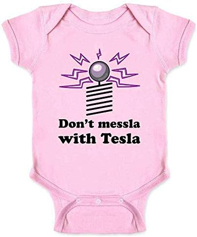 Pop Konuları Dont Messla ile Tesla Komik Bilim Bebek Erkek Bebek Kız Bodysuit