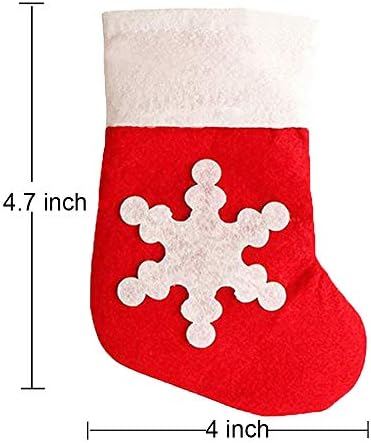 Eokeanon Noel Gümüş Sahipleri Kar Tanesi Sofra Tutucu Şeker Kılıfı Bıçak Kaşık Çatal Çanta Mini Noel Çorap için Noel Parti