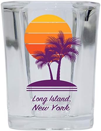 Long Island New York Hatıra 2 Ons Kare Atış Cam Palmiye Tasarımı
