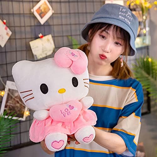 Quıoee Sevimli Hello Kitty peluş oyuncak Yavru Doldurulmuş Hayvanlar Kawaii Kedi Kabarık peluş bebek sarılma yastığı ile Aşk