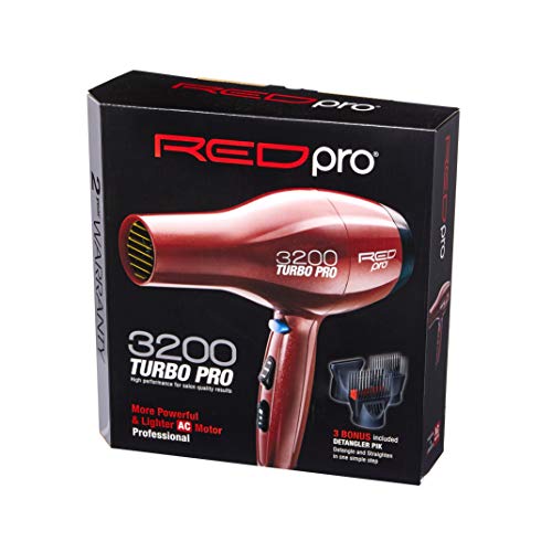 RED Pro by Kiss Profesyonel Saç Kurutma Makinesi 3200 Turbo w/Bonus Ekleri