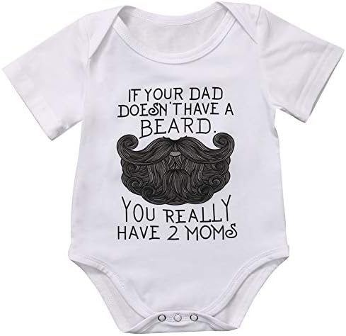 BiggerStore Komik Yenidoğan Bebek Bebek Kız Erkek Kısa Kollu Bodysuit Romper Beyaz Kıyafetler Giysileri (12-18 Ay)