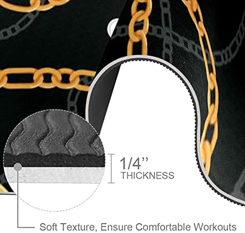 6mm Ekstra Kalın Yoga Mat, altın Zincirler Baskı Baskı Çevre Dostu TPE Egzersiz Paspaslar Pilates Mat ile Yoga için, egzersiz,