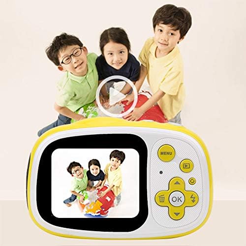 cıcıglow Çocuklar Kamera, Erkek ve Kız Çocuk Yürümeye Başlayan Çocuk için 1000mAh Pil ile 2 İnç IPS Renkli Ekran(Sarı)