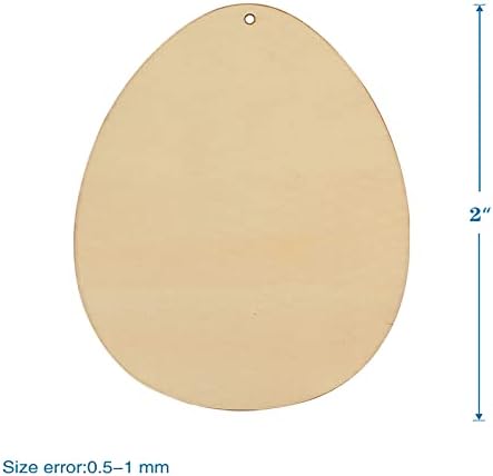 El Sanatları için Ahşap Paskalya Yumurtaları-2 İnç 50 Adet-Şekilleri Asmak için Bitmemiş Ahşap Süsler Diskleri Boyamak için