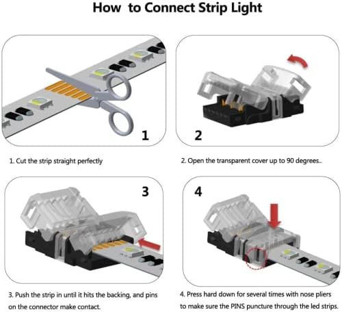 Su Geçirmez Olmayan RGBCCT LED için Şerit Bağlantı Kullanım Terminaline 10PSC 6-pin 12mm LED Konektör Şeridi