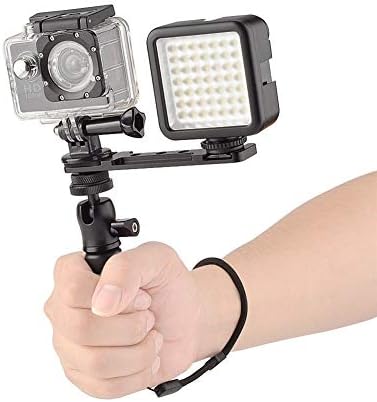 DAXINIU 2in1 Taşınabilir Eylem Kamera + Smartphone Sabitleyici Dağı El Kavrama Video Vlogging Kiti Telefon Kolu Tutucu GoPro