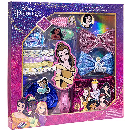 Townley Kız Disney Prenses Saç Aksesuarları Kutusu|Hediye Seti Çocuklar için Toddlers Kızlar|Yaş 3+ (13 Adet) Dahil Saç Yay,
