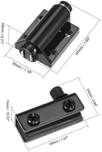 EuısdanAA 5-6mm cam Kapı Manyetik Mandalı Kapakları ABS Siyah Kelepçe ile 2 Set (Cierres de pestillo magnético para puerta