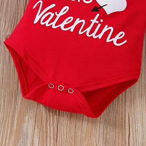 Bebek Bebek Kız babasının Sevgililer Kıyafet Küçük Kız Sevgililer Bodysuit Pantolon Şapka Kafa Bandı 4 ADET Sevgililer Günü