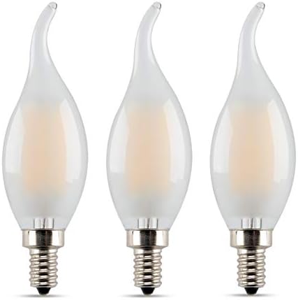 Şamdan LED Filament Buzlu LED Ampuller, Panledo 6 Watt Vintage Edison Tarzı Ampuller, 60 Watt Eşdeğeri, Klasik C35 / CA10 Alev