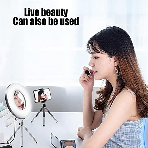 Masa için Mini Halka ışık, 22cm LED 3 Işık Modu 10 Parlaklık Seviyesi 360° Esnek Ayar USB Fişi Makyaj Aynası Tiktok Selfie