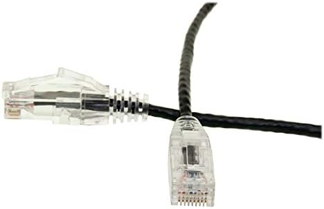 Cat6 Siyah İnce Ethernet Patch Kablo, Snagless / Kalıplı Çizme, 3 Ayak