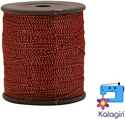 Kalagiri Katyonik İplik Zari İplik Kırmızı ve Altın Renk Nakış ve Tığ Takı Yapımı İplik İplik 100 Metre Paketi 18 Adet