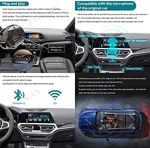Carplay Aı Kutusu Radyo Yükseltme Akıllı Android Araba Multimedya Oynatıcı Kablosuz Ayna Bağlantı Tv Kutusu Android için Apple