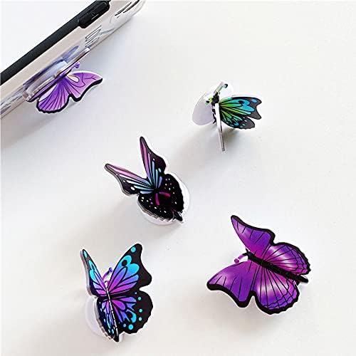 Yiminu.DS Sevimli Kelebek Cep Telefonu Halka Tutucu Standı Sevimli Desen Boyalı Katlanabilir Dönen Telefon Kavrama Parmak Geri