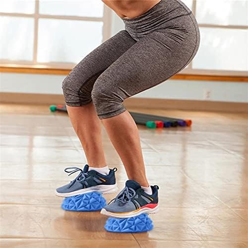 JUSTYUSHU Şişme Yarım Küre Yoga Topu Egzersiz Fitness Denge Topu PVC Dekompresyon Masaj Topu Yoga Topu (Renk: Mavi)