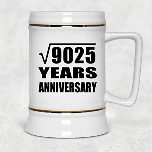95th Yıldönümü Karekök 9025 Yıl Yıldönümü-22 oz Bira Stein Seramik Bar Kupa Tankard Drinkware-Eşi için Koca Lady Onu Onu Düğün