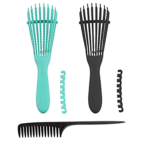 2 paket Saç dolaşık açıcı fırça için Afro amerikan/Afrika Saç Dokulu 3a için 4c Kinky dalgalı/kıvırcık/ıslak/kuru / yağ/kalın