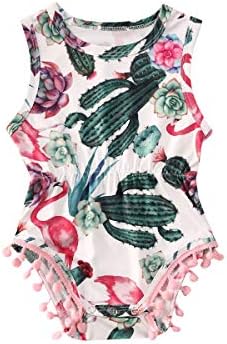 Yenidoğan Bebek Bebek Kız Çiçek Giyim Seti Kolsuz Püskül Romper Bodysuit Tulum Yaz Kıyafetler