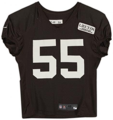 Tae Davis Cleveland Browns Uygulaması-2020 NFL Sezonundan 55 numaralı Kahverengi Formayı Kullandı-Boyut 48-İmzasız NFL Oyunu