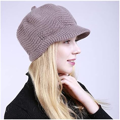 CBONGHUA Kış şapka Moda Örgü Düz Renk Kalınlaşmak kadın Kış Şapka Sıcak Tutmak Rahat Gelgit Tavşan Saç Bere Şapka Yetişkin