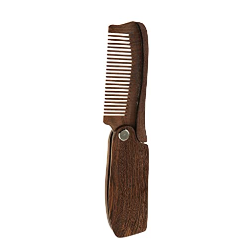 Milageto Sandal Ağacı Kırışıklıkları Seyahat Saç Bıyık Sakal Tıraş Şekillendirme Tarak Erkekler için-koyu kahverengi