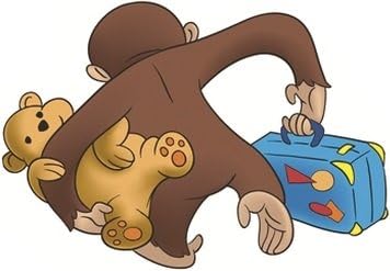 4 İnç Meraklı George Maymun Hayvan Çıkarılabilir Peel Kendinden Yapışkanlı Vinil Dekoratif Duvar Çıkartması Sticker Sanat Çocuk