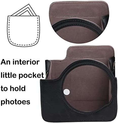 Anında Kamera Kılıfı Anında Mini 40 Koruyucu Taşınabilir Kılıf ile Uyumlu, Cepli ve Ayarlanabilir Omuz Askılı PU Deri Çanta