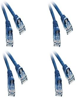 4 Paket, Cat5e Mavi Ethernet Yama Kablosu, Snagless Kalıplı Önyükleme, 50 Ayaklar, CNE541808