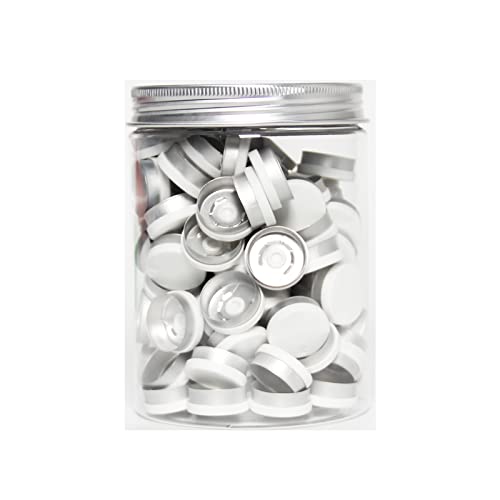 20mm Beyaz Kapak Kapakları-Cam Şişe için 100 Adet Alüminyum-Plastik Beyaz Kapaklar