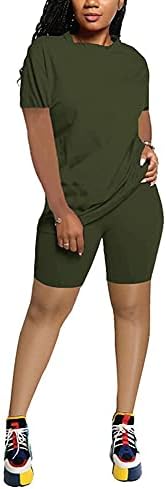 MSONWANY Womens 2 Parça Spor Şort Setleri Kıyafetler Jogger Bodycon Yaz Seksi Aktif Eşofman Ile Cep