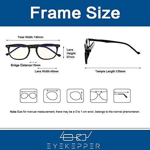 Bilgisayar Gözlük Kadın okuma gözlüğü UV420 Koruma Şeffaf Lens Okuyucular Erkekler(Siyah, + 2.5)