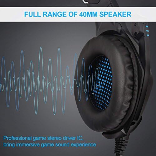 Xbox One PS4 için Zenoplige Oyun Kulaklığı Mikrofonlu ve LED Işıklı Kablolu Kulak Üstü Kulaklıklar, Dizüstü Bilgisayar, PC,