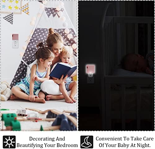 Gül pembe iskandinav gece ışıkları kapalı, duvar dekoratif gece lambaları yatak odası kreş bebek odası Plug-in LED