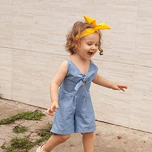 GOOCHEER Toddler Kız Kıyafet Kolsuz Romper Tek Parça Tulum Bodysuit Tulum Yaz Giysileri