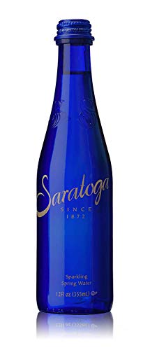 Saratoga Köpüklü Kaynak Suyu, 12oz Kobalt Mavisi Cam Şişe (6'lı Paket, Toplam 72 Fl Oz)