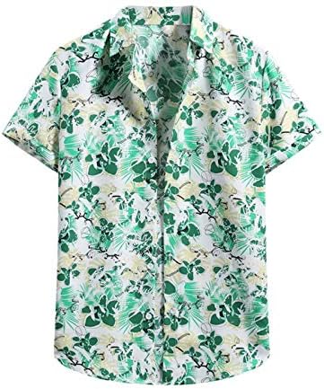 BEUU Erkek Hawaiian Aloha Gömlek Düzenli Fit Kısa Kollu Yaz Çiçek Baskılı Casual Plaj Tatil Parti Gömlek Tops