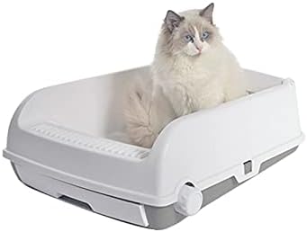 OMIDM kum kabı Basit Tembel Kedi kum kabı Yarı Kapalı ve Kolay temizlenebilir Kedi Tuvalet Büyük Sıçrama ve Deodorant 20 Kg