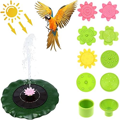 Birdbath için Güneş Çeşme Pompası, 9 Lotus Memeleri ile 1.2 W Güneş Paneli Kiti Su Pompası, Kuş Banyosu için Lotus Yaprağı
