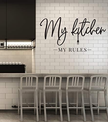 Vinil Duvar Çıkartması Benim Mutfak Benim Kuralları Alıntı Kelimeler için Mutfak Çıkartmaları (4010ıg)