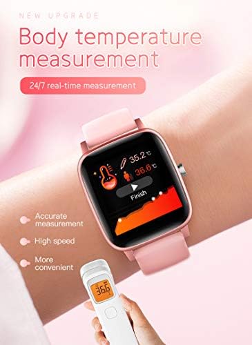 APCHY 2021 Yeni akıllı saat, spor ızci ile Vücut Sıcaklığı Termometre Kan Oksijen Nabız kan Basıncı Monitörü Uyku Monitör Adım
