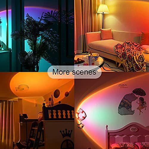 Günbatımı lambası, Günbatımı Gökkuşağı Projeksiyon lambası,180 Derece Rotasyon Günbatımı Gece Lambası, romantik Görsel Ruh