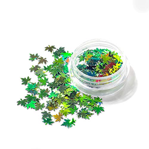 1 Kutu Yeşil Ot Yaprakları Pot Yaprak Glitter Çivi Holografik Çim 3D Şekil Jel Akrilik Nail Art Süslemeleri DIY Festivali Aksesuarları