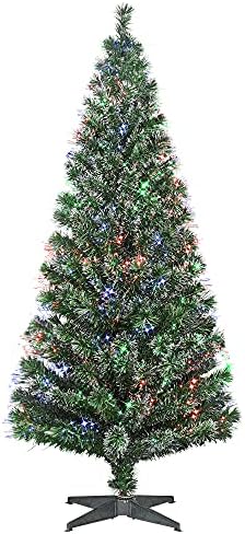 YEMODO 6.0 ft Noel Ağacı Önceden Aydınlatılmış Fiber Optik Renkli Işıklar Yapay Önceden Aydınlatılmış Noel Ağacı Chistmas Ev