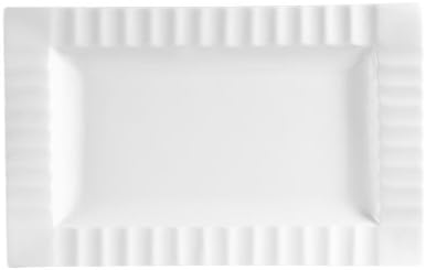 CAC Çin QE-8 Queensquare 8-1/4-İnç İnce Kemik Beyaz Porselen Kare Plaka, Jant üzerinde Şeritler, 24 Kutu