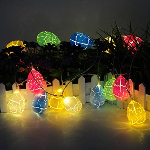 TOOWELL 20 paskalya yumurtaları LED dize ışıkları pil kumandalı peri dize ışıkları paskalya süslemeleri ev için paskalya ağacı