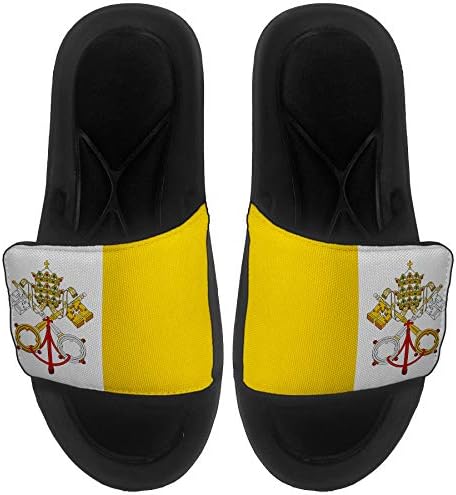 ExpressİtBest Yastıklı Slide-On Sandalet / Erkekler, Kadınlar ve Gençler için Slaytlar-Vatikan Bayrağı (Holy See) - Vatikan